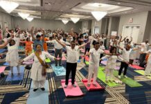Yoga Day Celebration Held by Indo American Group in Edison